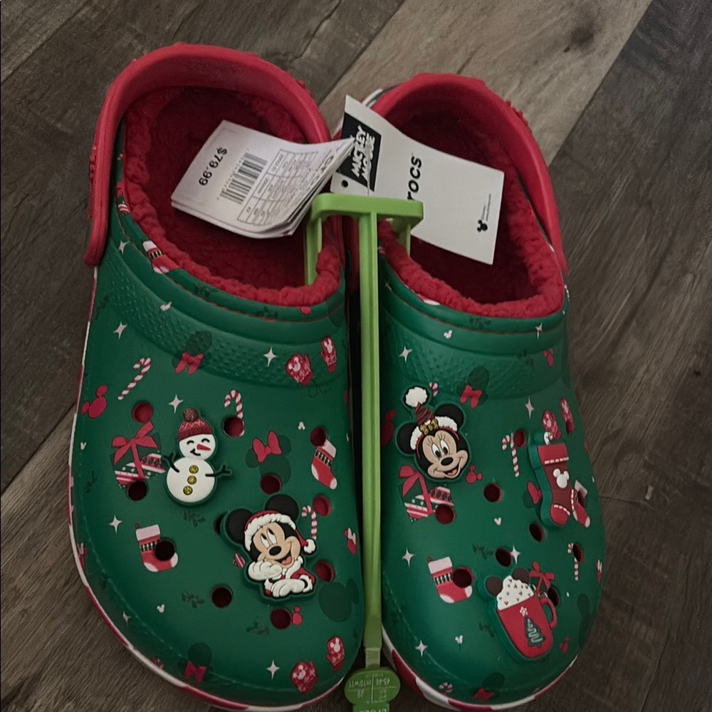 CROCS Holiday Green and Red Clogs